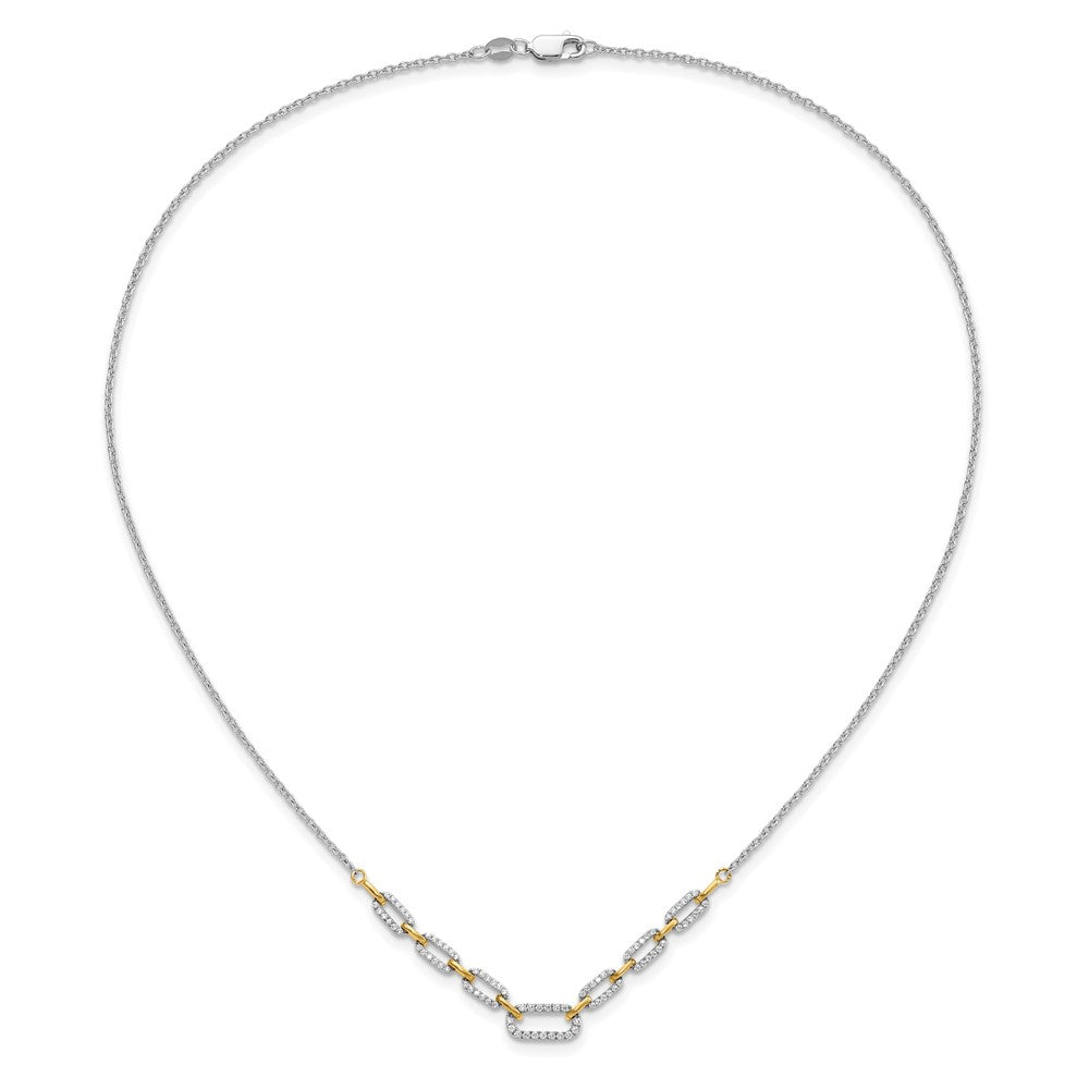 14k Two-tone 1/2ct Lab Grown Dia VS/SI+ G+ 18.25in Fashion Link Necklace