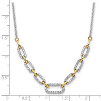 14k Two-tone 1/2ct Lab Grown Dia VS/SI+ G+ 18.25in Fashion Link Necklace