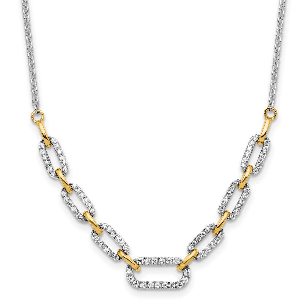 14k Two-tone 1/2ct Lab Grown Dia VS/SI+ G+ 18.25in Fashion Link Necklace