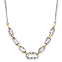 14k Two-tone 1/2ct Lab Grown Dia VS/SI+ G+ 18.25in Fashion Link Necklace
