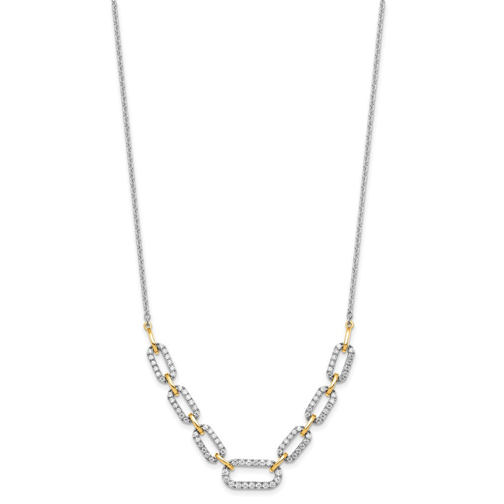 14k Two-tone 1ct Lab Grown Diamond VS/SI+ G+ 18in Fashion Link Necklace