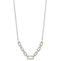14k Two-tone 1ct Lab Grown Diamond VS/SI+ G+ 18in Fashion Link Necklace