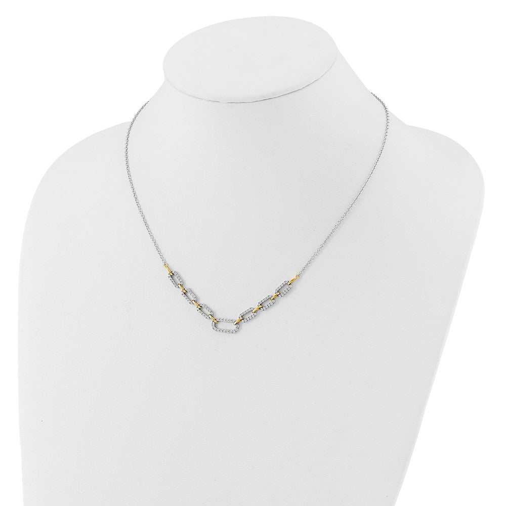 14k Two-tone 1ct Lab Grown Diamond VS/SI+ G+ 18in Fashion Link Necklace