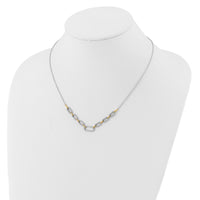 14k Two-tone 1ct Lab Grown Diamond VS/SI+ G+ 18in Fashion Link Necklace