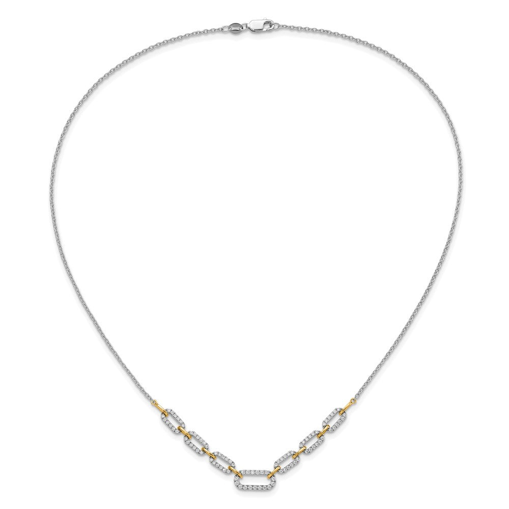14k Two-tone 1ct Lab Grown Diamond VS/SI+ G+ 18in Fashion Link Necklace