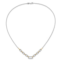 14k Two-tone 1ct Lab Grown Diamond VS/SI+ G+ 18in Fashion Link Necklace