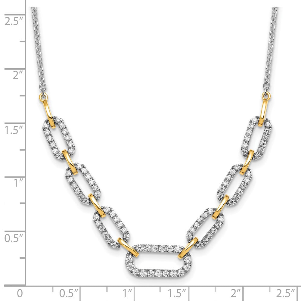 14k Two-tone 1ct Lab Grown Diamond VS/SI+ G+ 18in Fashion Link Necklace