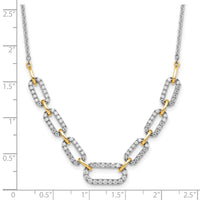 14k Two-tone 1ct Lab Grown Diamond VS/SI+ G+ 18in Fashion Link Necklace
