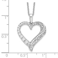 14kw 1/2ct Lab Grown Dia VS/SI+ G+ Comp 18 in Heart Pendant Necklace
