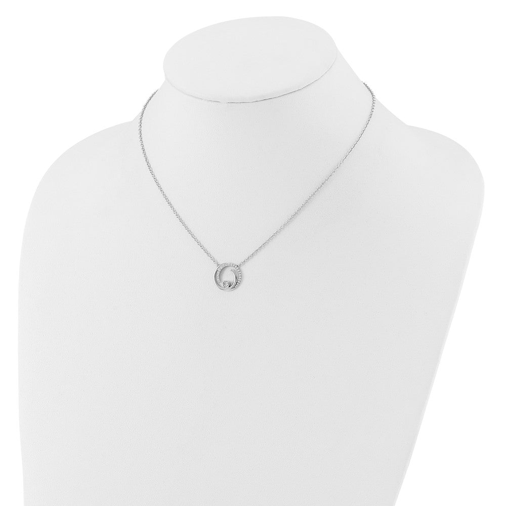 14kw 1/5ct Lab Grown Dia VS/SI+ G+ Comp 18in Swirl Circle Design Necklace