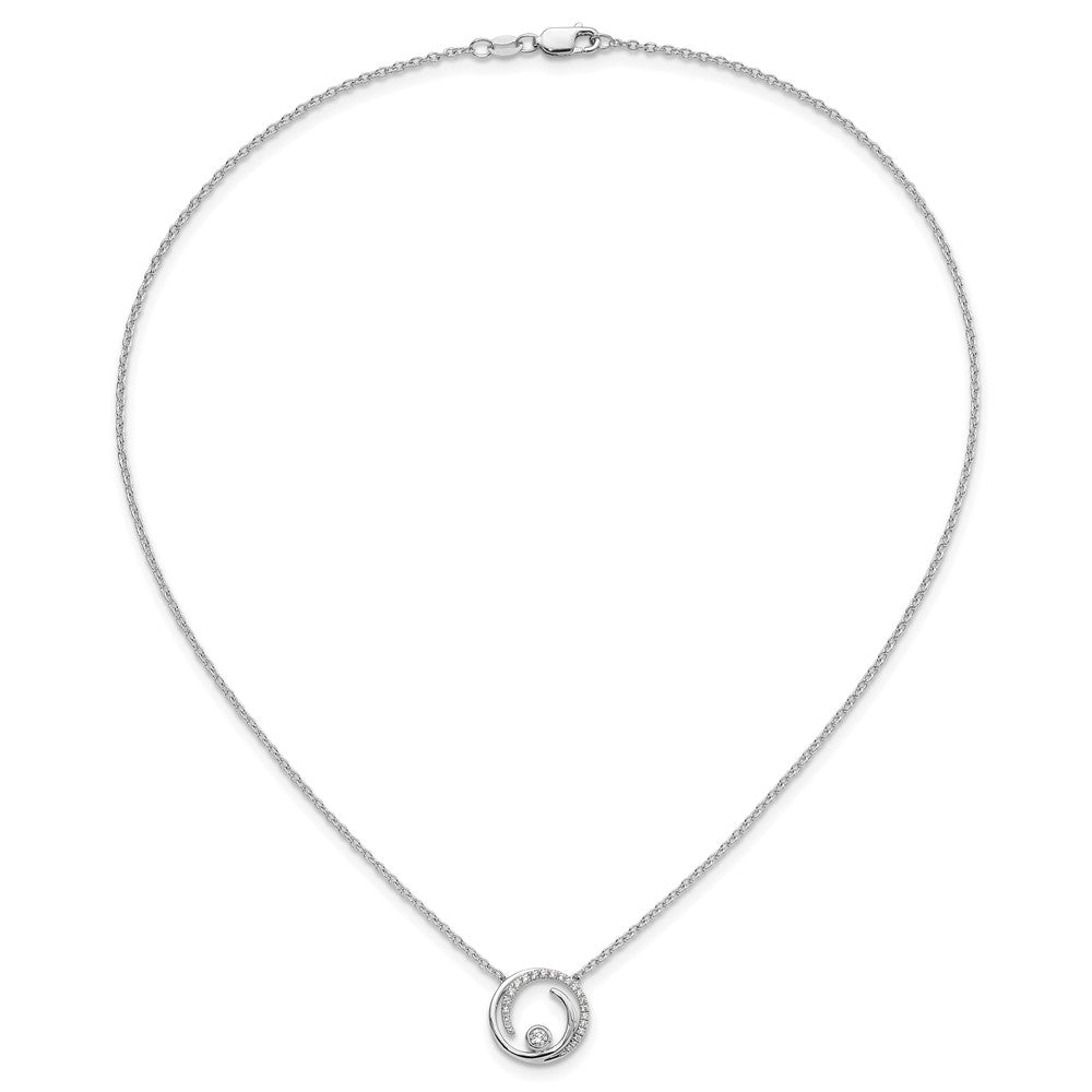 14kw 1/5ct Lab Grown Dia VS/SI+ G+ Comp 18in Swirl Circle Design Necklace