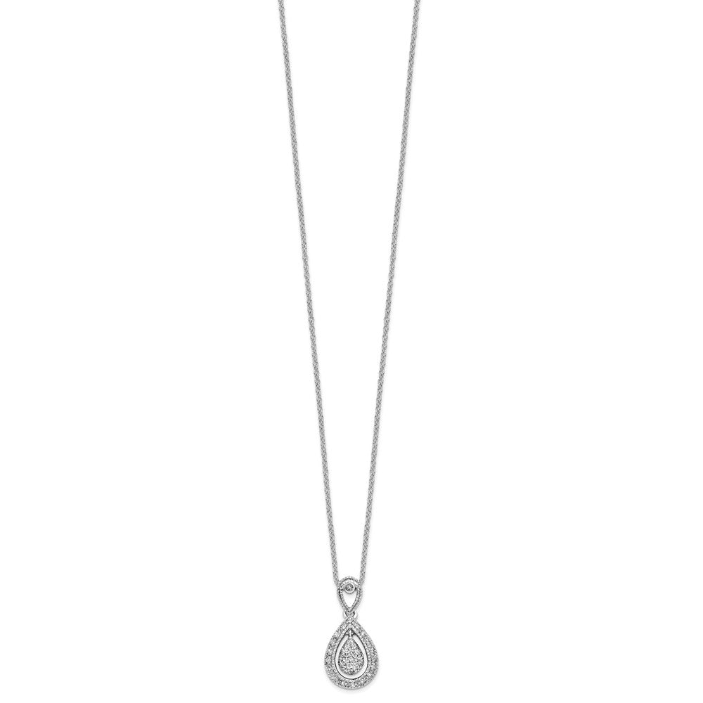 14kw 1/5ct Lab Grown Dia VS/SI+ G+ Comp 18in Teardrop Pendant Necklace