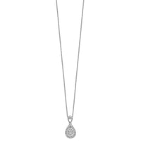 14kw 1/5ct Lab Grown Dia VS/SI+ G+ Comp 18in Teardrop Pendant Necklace