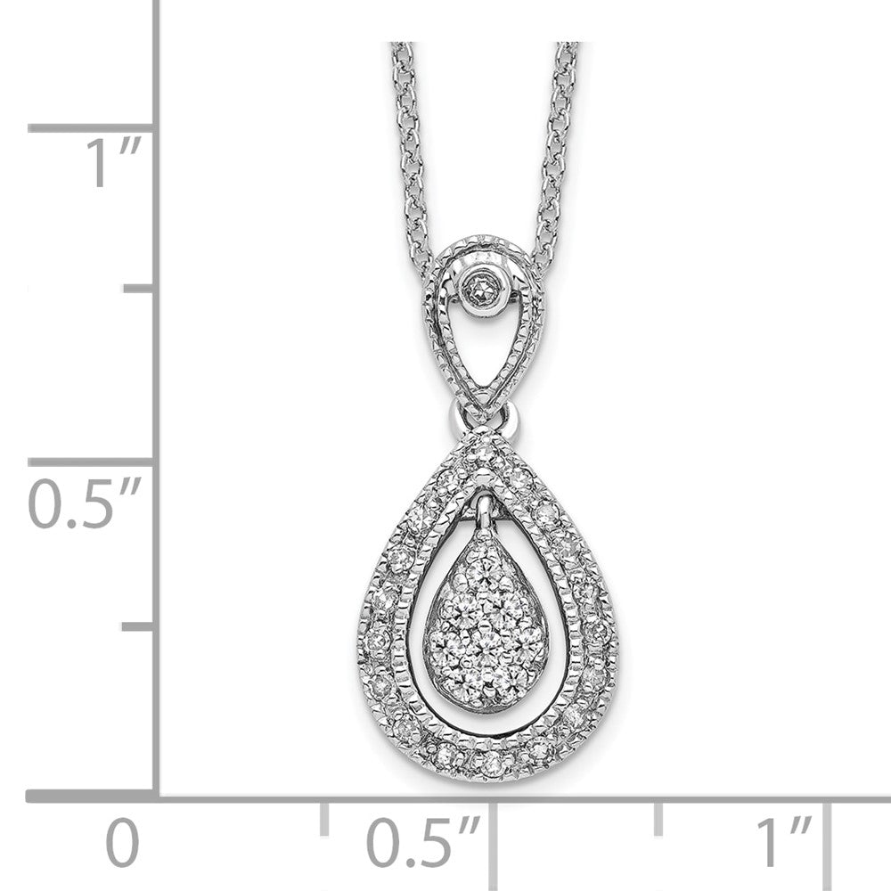 14kw 1/5ct Lab Grown Dia VS/SI+ G+ Comp 18in Teardrop Pendant Necklace