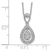14kw 1/5ct Lab Grown Dia VS/SI+ G+ Comp 18in Teardrop Pendant Necklace