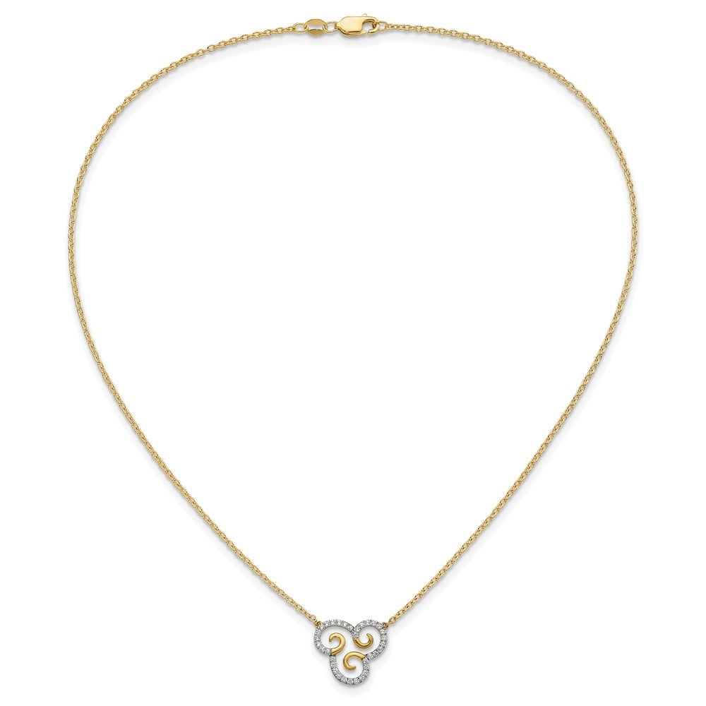 14k 1/4ct Lab Grown Diamond VS/SI+ G+ Comp Swirls 18in Necklace