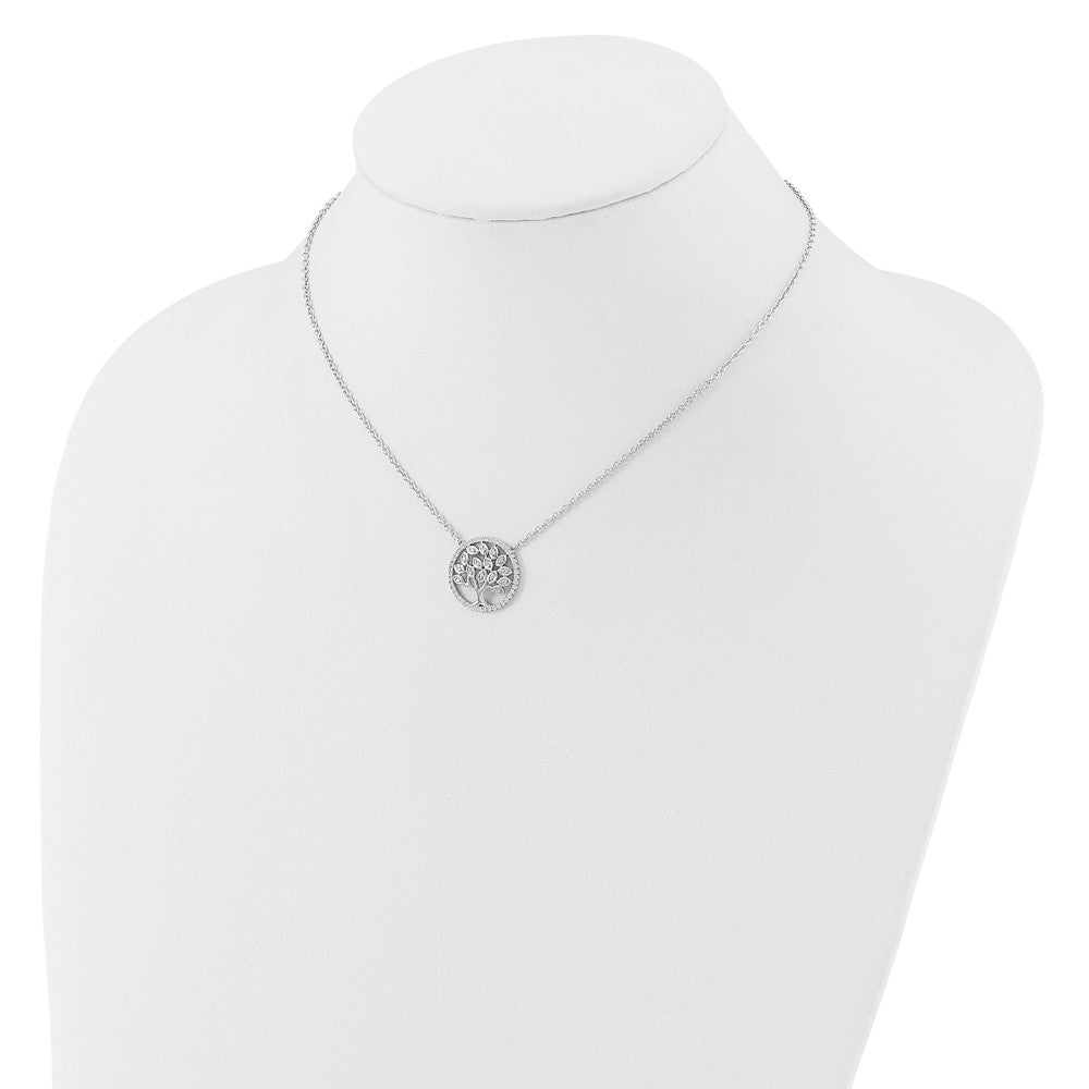 14kw 1/3ct Lab Grown Diamond VS/SI+ G+ Comp 18in Tree of Life Necklace