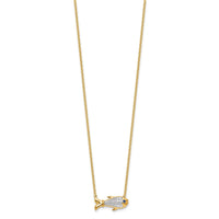 14k 1/6ct Lab Grown Diamond VS/SI+ G+ &Cr Sapp Comp Fish 18in Necklace