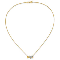 14k 1/6ct Lab Grown Diamond VS/SI+ G+ &Cr Sapp Comp Fish 18in Necklace