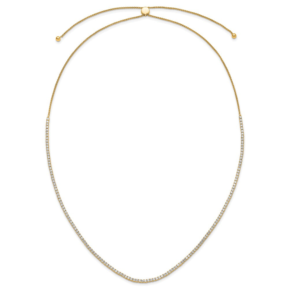 14k 5ct Lab Grown Diamond VS/SI+ G+ Adjustable Tennis Bolo Necklace