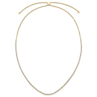 14k 5ct Lab Grown Diamond VS/SI+ G+ Adjustable Tennis Bolo Necklace