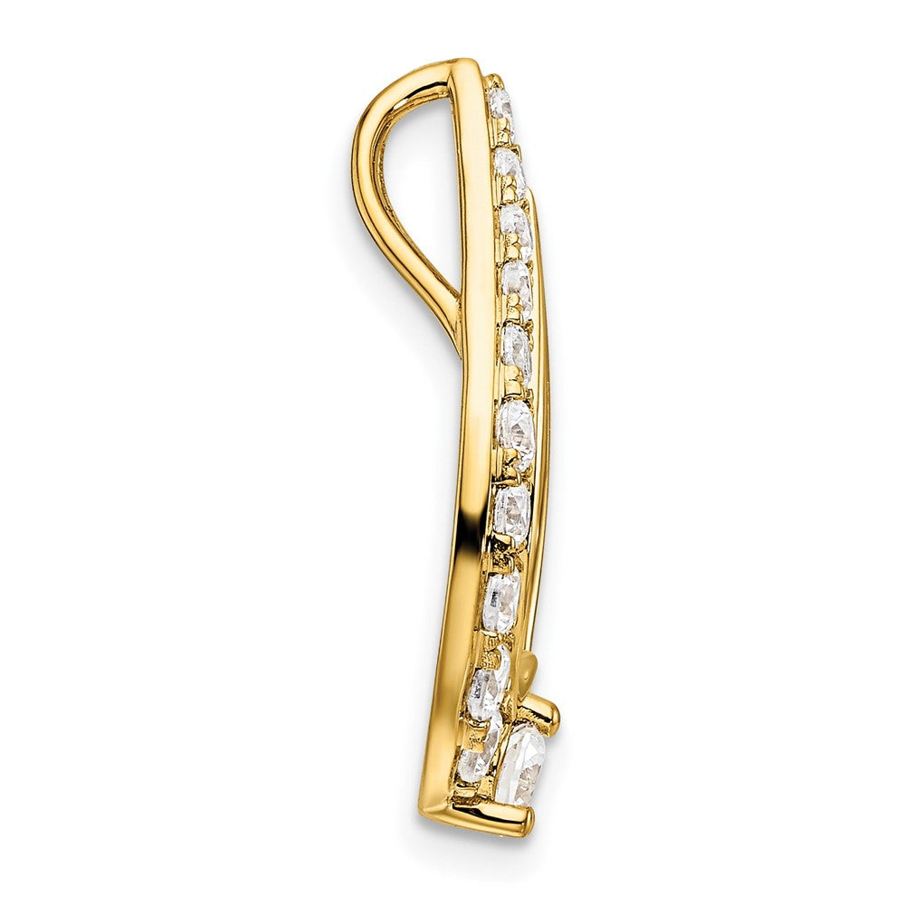 14k 1 ct Lab Grown Diamond VS/SI+ G+ Teardrop Chain Slide Pendant