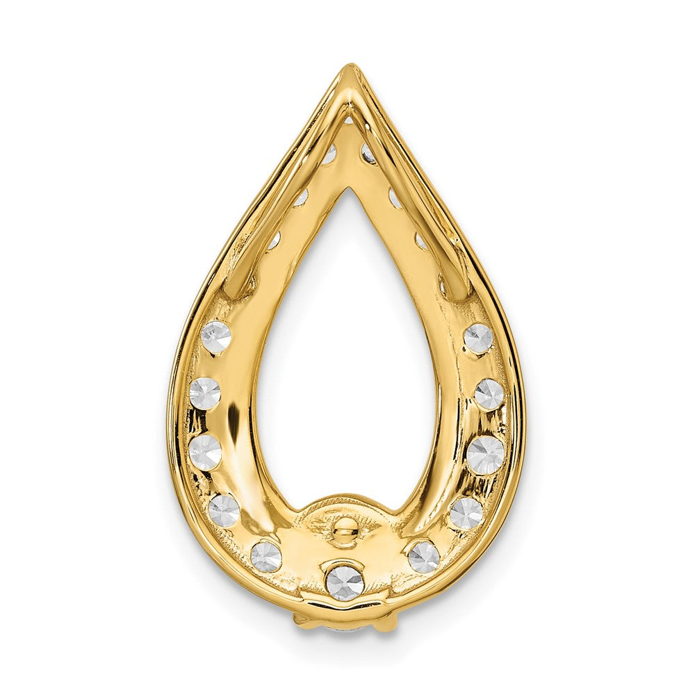 14k 1 ct Lab Grown Diamond VS/SI+ G+ Teardrop Chain Slide Pendant
