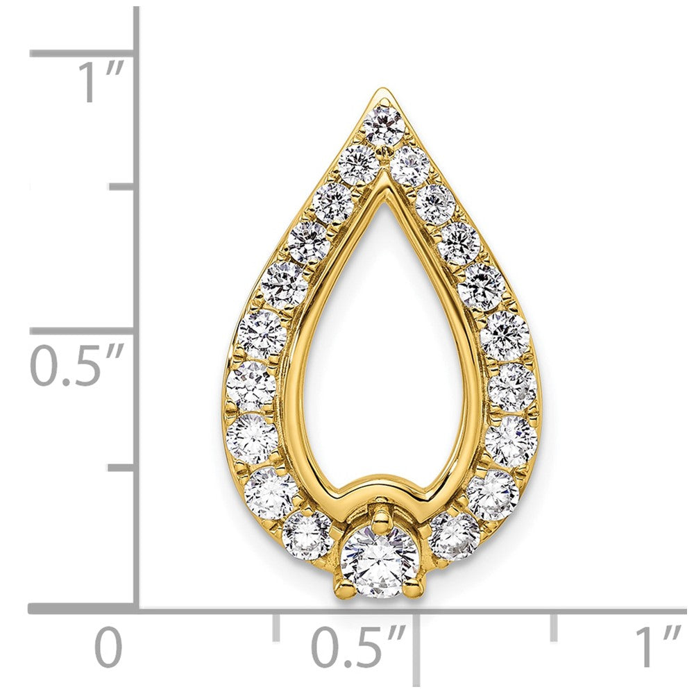 14k 1 ct Lab Grown Diamond VS/SI+ G+ Teardrop Chain Slide Pendant