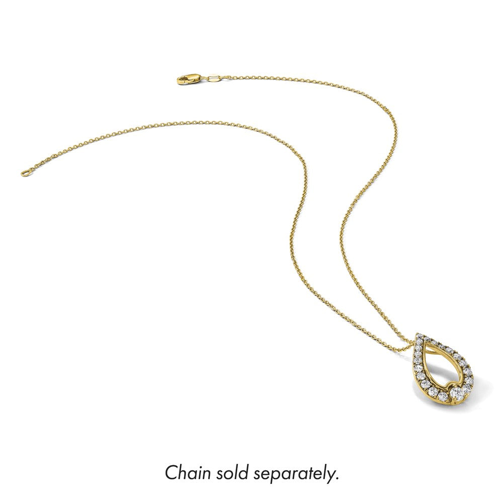 14k 1 ct Lab Grown Diamond VS/SI+ G+ Teardrop Chain Slide Pendant