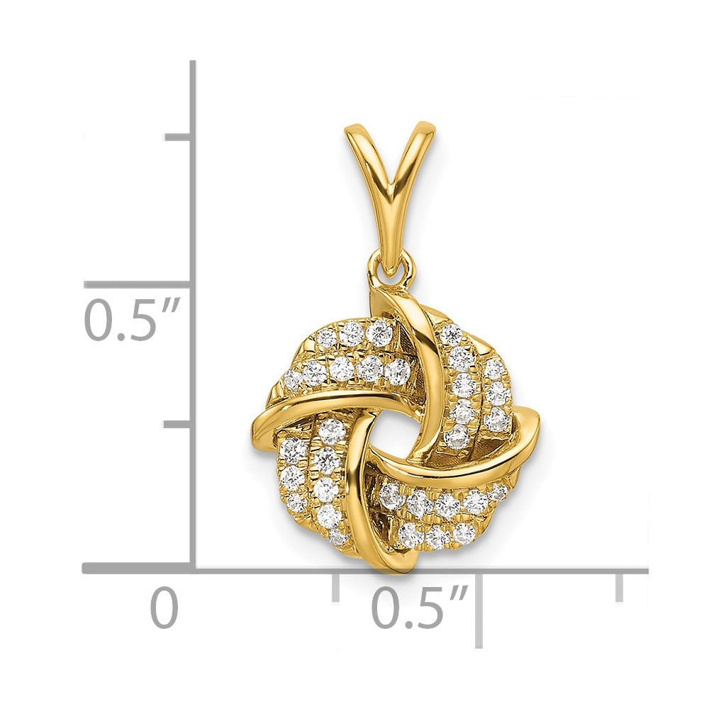 14k 1/5ct Lab Grown Diamond VS/SI+ G+ Complete Love Knot Pendant
