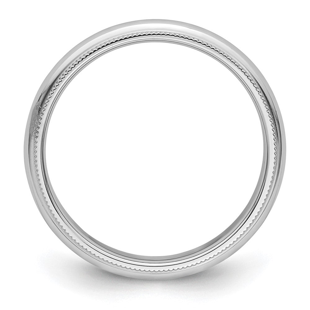 Platinum 4mm Comfort-Fit Milgrain Size 7.5 Wedding Band