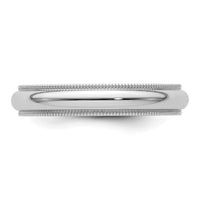 Platinum 4mm Comfort-Fit Milgrain Size 7 Wedding Band