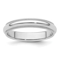 Platinum 4mm Comfort-Fit Milgrain Size 5.5 Wedding Band