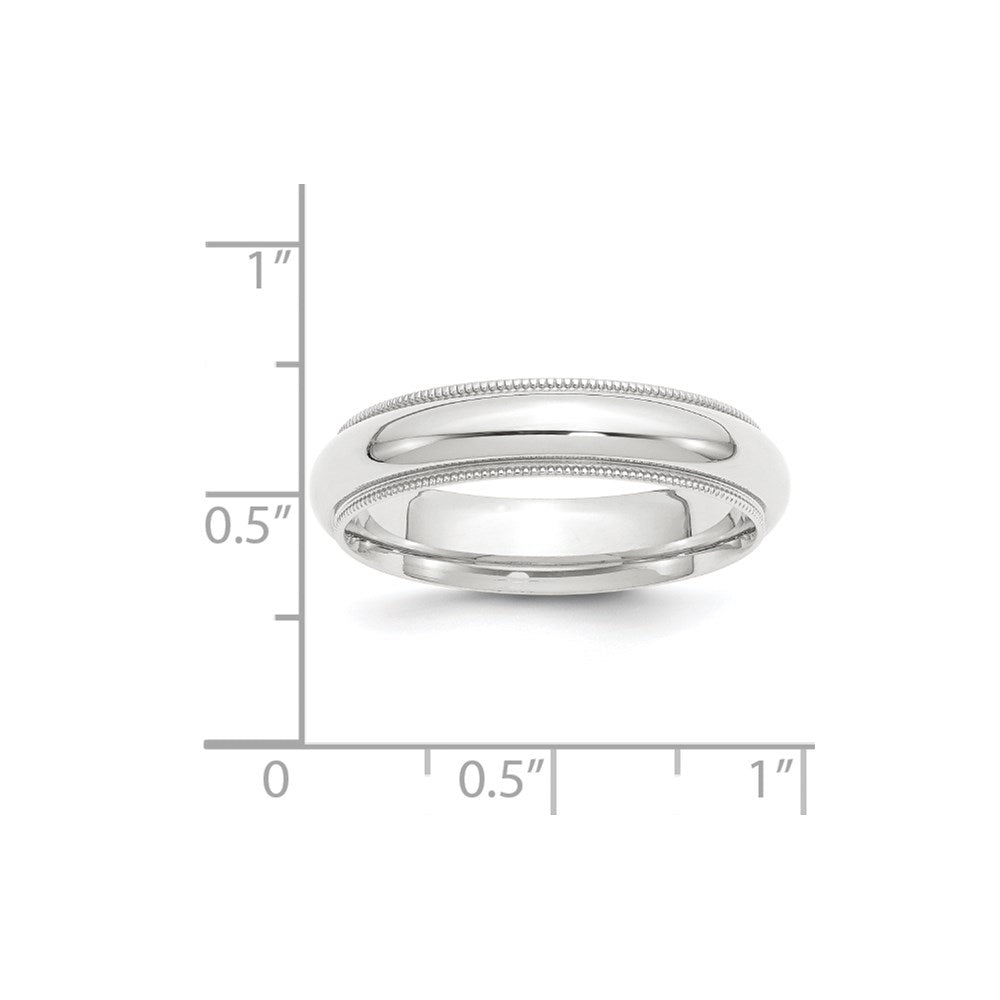 Platinum 5mm Comfort-Fit Milgrain Size 7.5 Wedding Band