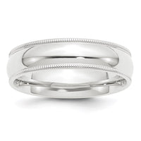 Platinum 6mm Comfort-Fit Milgrain Size 6.5 Wedding Band