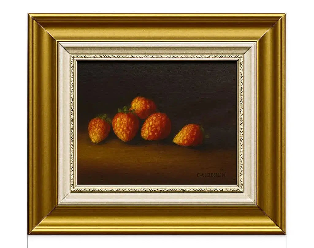 Framed Still Life with Bread, Sausage, and Glass A traditional still life oil painting. Approx. 18" x 22"