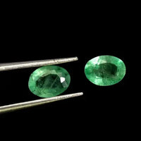 Pair 2pcs Oval Cut Natural Unheated Green Emerald Brazil 1.65ct 7x5mm Gemstone ABC Jewelery