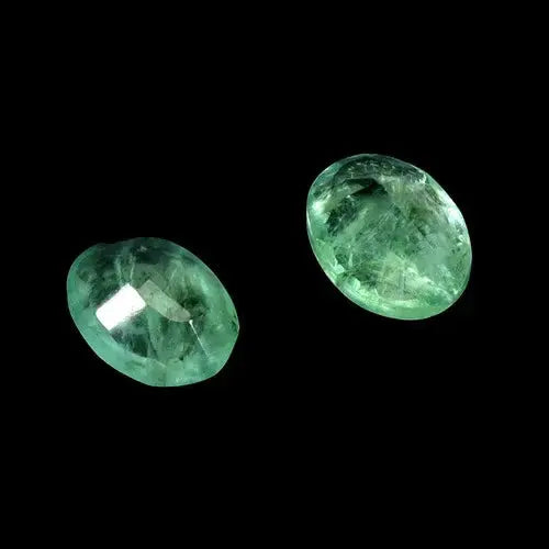 Pair 2pcs Oval Cut Natural Unheated Green Emerald Brazil 1.65ct 7x5mm Gemstone ABC Jewelery