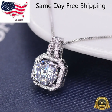 Pendant Choker Chunky Statement Chain Bib Necklace 925 Silver Plated lab-created ABC Jewelery