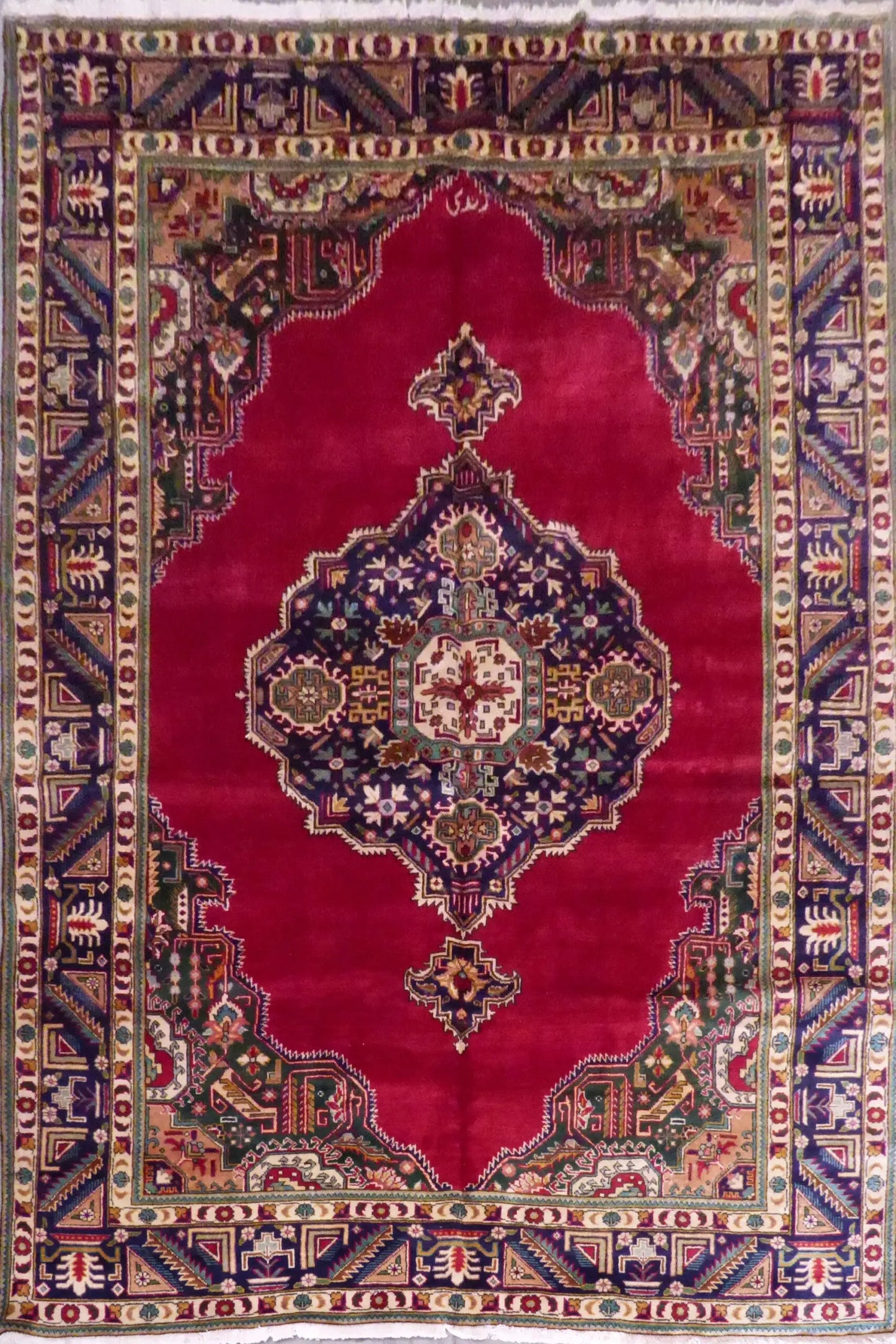 Persian Semi Antique Wiss Hand Knotted Persian Tabriz Rugs Blue, 11'9" X 7'9", Panr10691 (Red : 10691)