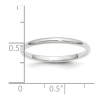 Platinum 2mm Half-Round Wedding Band