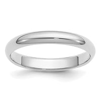 Platinum 3mm Half-Round Wedding Band