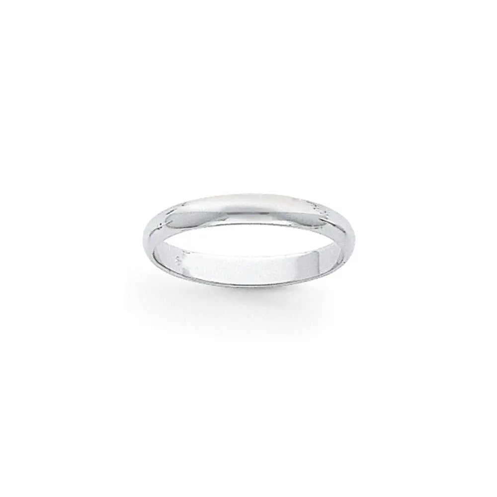 Platinum 3mm Half-Round Wedding Band