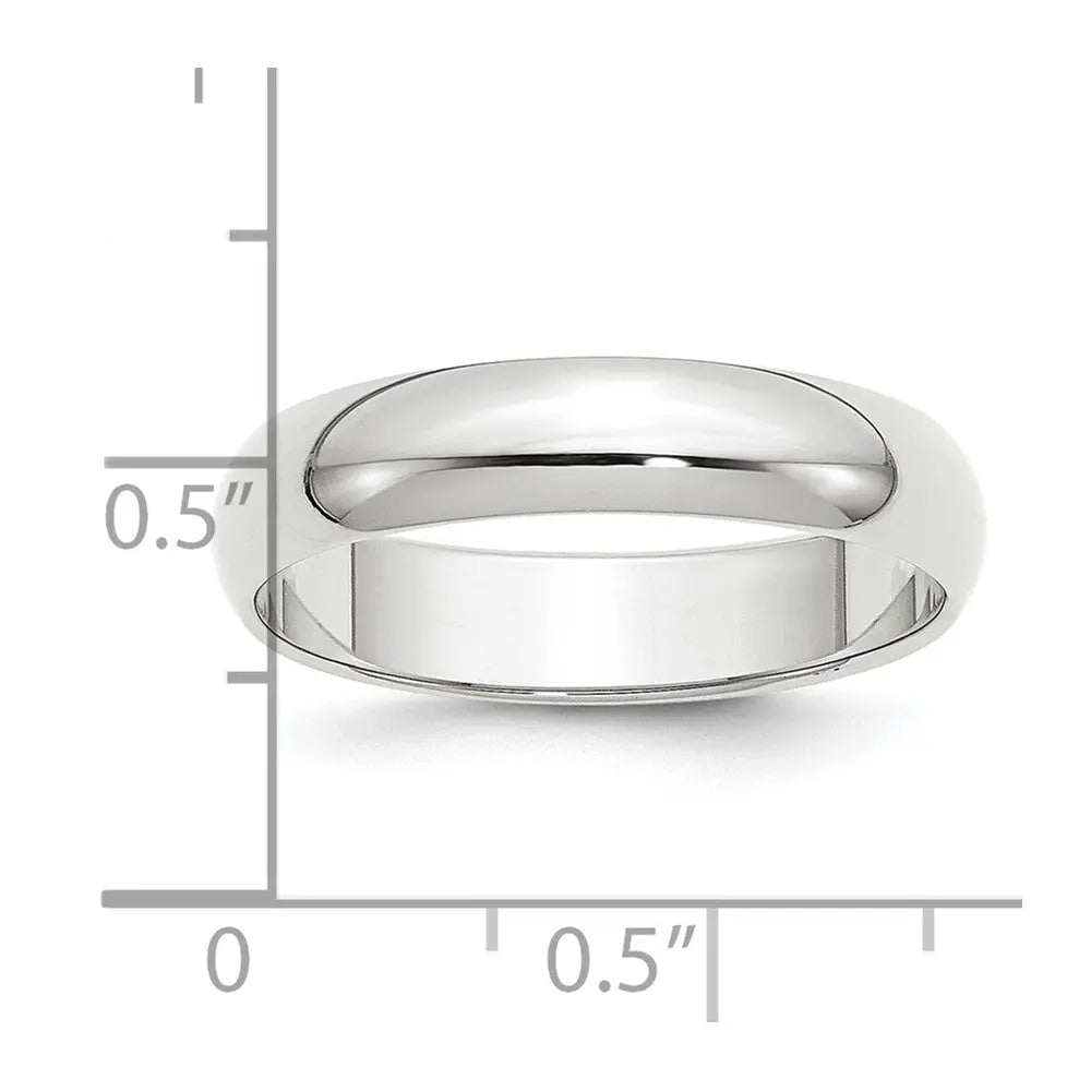 Platinum 5mm Half-Round Wedding Band