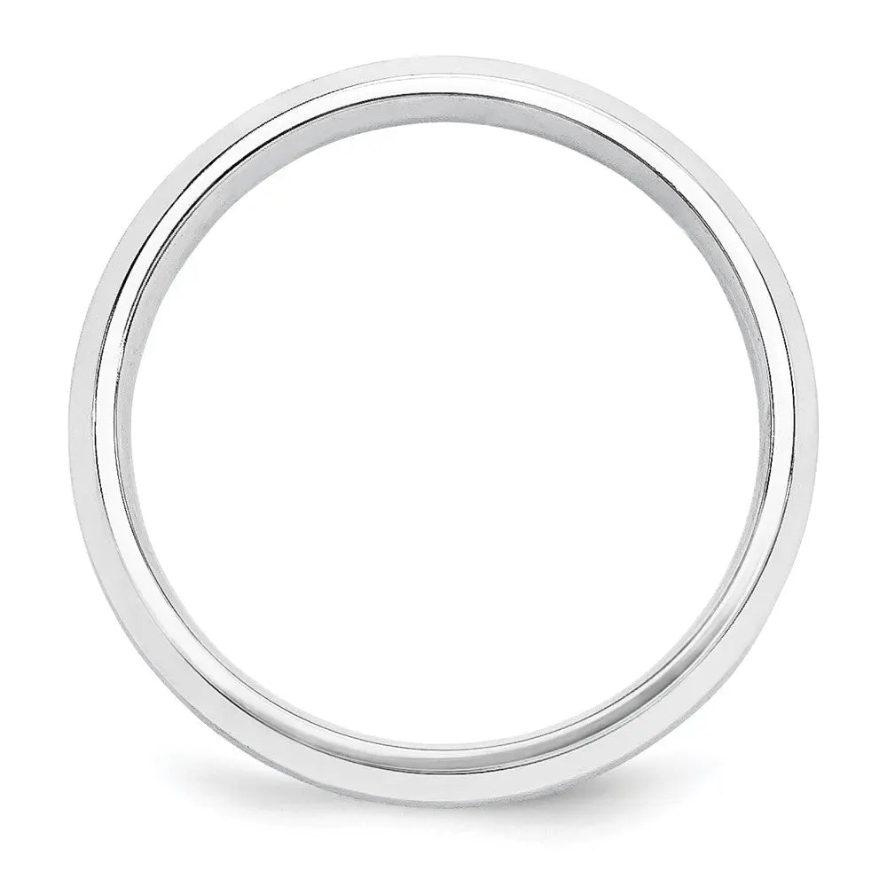 Platinum 5mm Polished Beveled Edge Size 11 Wedding Band