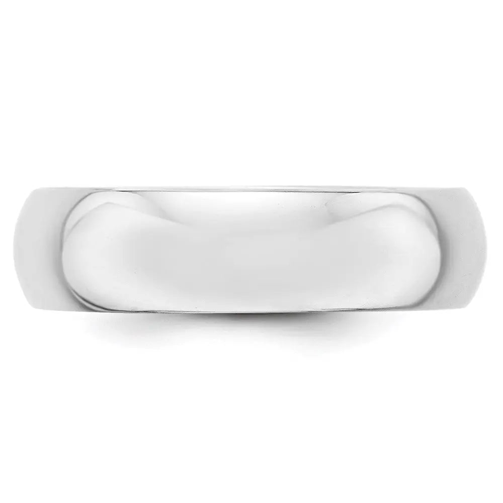 Platinum 6mm Half-Round Wedding Band