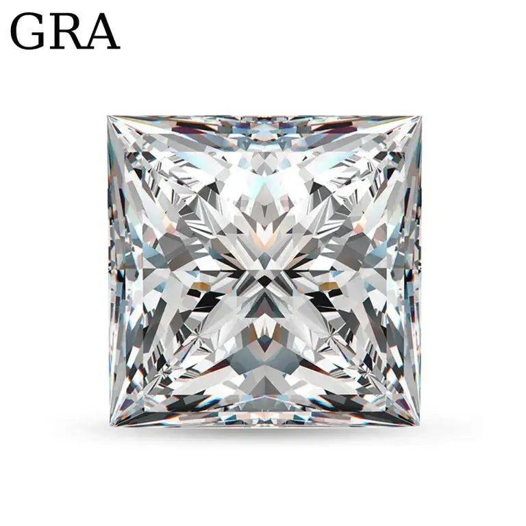 Princess Shaped Dimond Moissanite With GRA Certificate ABC Jewelries