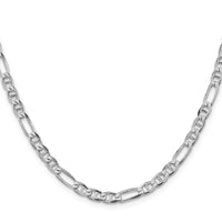 Sterling Silver Rhodium-plated 4.5mm Figaro Anchor Chain