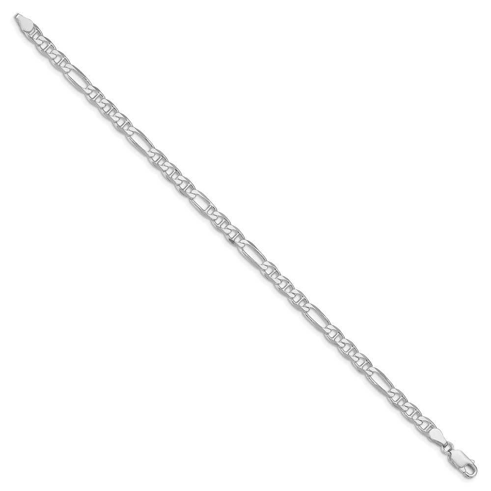 Sterling Silver Rhodium-plated 4.5mm Figaro Anchor Chain