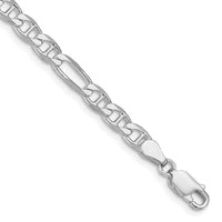 Sterling Silver Rhodium-plated 4.5mm Figaro Anchor Chain
